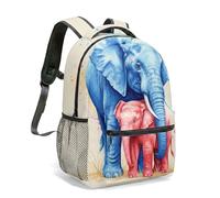 Linda mochila con estampado floral de elefante pequeño de 16 pulgadas, nubes de acuarela rosa, purpurina dorada, ilustración pastel de ensueño, bolsa de viaje estética, 05., L, Casual