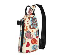 Linda mochila cruzada con estampado de caracol para hombres y mujeres, para caminar al aire libre, viajes, Negro -, Talla única