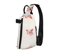 Linda mochila cruzada con estampado de cerdo para hombres y mujeres, para caminar al aire libre, viajes, Negro -, Talla única