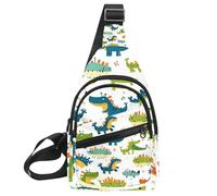 Linda mochila cruzada de cocodrilo de dibujos animados (2) para mujeres y hombres, Multicolor 20, 11.8x7x1.5in/30x18x4cm