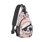 Linda mochila de hombro con honda, mochila, lindo estilo de tatuaje, mochila cruzada con calavera, bolsos de mano, bolsa cruzada para gimnasio, bolsa de senderismo al aire libre para hombres y mujer