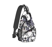 Linda mochila de hombro con honda, mochila, perros pastores ingleses antiguos, mochila cruzada de arte gris y blanco, bolsos de mano, bolso cruzado de gimnasio, bolso de senderismo al aire libre par