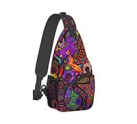 Linda mochila de hombro con honda, mochilero, colorido Star Rainbow Line Spirit Art Crossbody Mochila, bolsos de mano, gimnasio Crossbody Satchel al aire libre senderismo bolsa para hombre mujer dam