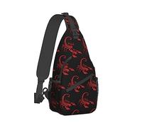 Linda mochila de hombro con honda, mochilero, mochila cruzada con diseño de escorpión rojo, bolsos de mano, bolso cruzado para gimnasio, bolso de senderismo al aire libre para hombre, mujer y mujer