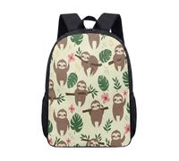 Linda mochila de perezoso de 17 pulgadas, con estampado de mandala, animal meditador, para niños, adolescentes, yoga zen, color turquesa, 14, L, Minimalista
