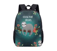 Linda mochila de perezoso de 17 pulgadas, con estampado de mandala, animal meditador, para niños, adolescentes, yoga zen, color turquesa, 03., L, Minimalista
