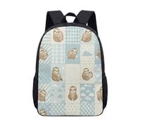 Linda mochila de perezoso de 17 pulgadas, con estampado de mandala, animal meditador, para niños, adolescentes, yoga zen, color turquesa, 12, L, Minimalista