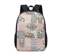 Linda mochila de perezoso de 17 pulgadas, con estampado de mandala, animal meditador, para niños, adolescentes, yoga zen, color turquesa, 11, L, Minimalista
