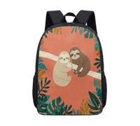 Linda mochila de perezoso de 17 pulgadas, con estampado de mandala, animal meditador, para niños, adolescentes, yoga zen, color turquesa, 10, L, Minimalista