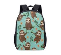 Linda mochila de perezoso de 17 pulgadas, con estampado de mandala, animal meditador, para niños, adolescentes, yoga zen, color turquesa, 15, L, Minimalista