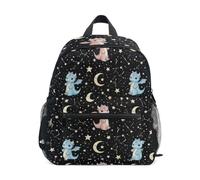 Linda mochila negra de dragones pastel para niños y niñas, mini mochila, Cute Pastel Dragons Black, Small, Mochilas con estampado de fútbol