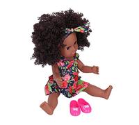 Linda Muñeca Africana, Exquisito Juguete Afro Realista para de Juego de rol, Estructura Flexible con Hermoso Vestido, para, Muñeca Grande de 35 Cm para Jugar (Q14-155 Falda con Hombros