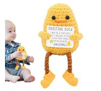 Linda muñeca de Crochet Anim up Pato, Apoyo Emocional de Plush Pato de Crochet con Tarjeta, para Amigos, Fiestas, decoración de Navidad y Aliento