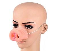 Linda nariz de cerdo animal con banda elástica, accesorios para juegos de fiesta con diseño exquisito, agradable brillo de color, material, 5 x 5 x 6 cm, ideal para Halloween o, Rosa.