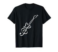 Linda Nota Musical en Forma de Guitarra Blanca Camiseta