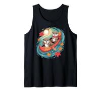 Linda Nutria par en otoño río otoño Canoa Escena Camiseta sin Mangas