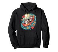 Linda Nutria par en otoño río otoño Canoa Escena Sudadera con Capucha