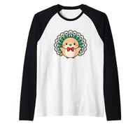 Linda pajarita de pavo real, excursión de un día al zoológico, kawaii para niños y niñas Camiseta Manga Raglan