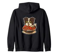 Linda Pasta de Espaguetis Border Collie Sudadera con Capucha