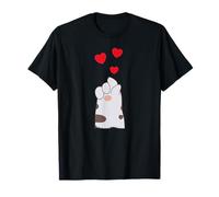 Linda Pata de Gato con Corazones Camiseta