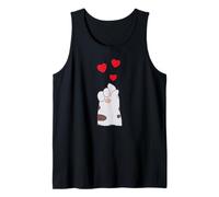 Linda Pata de Gato con Corazones Camiseta sin Mangas