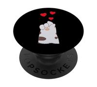 Linda Pata de Gato con Corazones PopSockets PopGrip Adhesivo