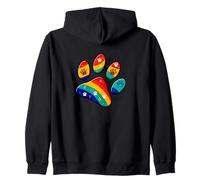 Linda Pata de Perro Colorida - Patas artísticas llenas de Colores Sudadera con Capucha