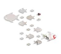 Linda Pegatina De Espejo Acrílico, Pegatinas De Decoración De Pared De Peces, Pegatinas De Pared De Espejo De Peces DIY, Calcomanías De Pared Extraíbles, Decoración De Espejo Acrílico(04#plata)