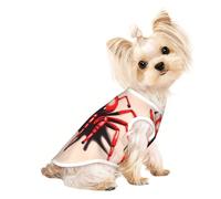 Linda pequeña araña roja mascota transpirable sin mangas camiseta L para perros pequeños y gatos suave, ligera y elegante