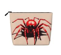 Linda pequeña araña roja versátil bolsa de aseo de viaje, bolsa de maquillaje de cáñamo falso, multiuso, organizador de accesorios cosméticos, Black, Talla única