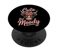 Linda pero Moody Granjero Vaca Highland PopSockets PopGrip Adhesivo