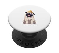 Linda pirámide Adorable Pug PopSockets PopGrip Adhesivo