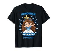 Linda Princesa hondureña Dabbing Chica con Bandera Mariposas Camiseta