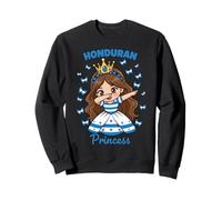 Linda Princesa hondureña Dabbing Chica con Bandera Mariposas Sudadera
