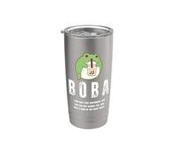 Linda rana bebiendo té de burbujas Kawaii Boba Milk Tea Lovers Vaso térmico de acero inoxidable de doble pared