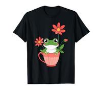 Linda Rana en Taza de té con Flores de Primavera florecer Camiseta