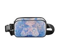 Linda riñonera cruzada para niñas y hombres, resistente al agua, con correa ajustable, para viajes, compras, correr, 1 tamaño, Linda niña aciano azul, 1 size