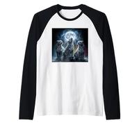 Linda Ropa De Leopardo De Nieve Mamá Papá Divertido 3 Howling Moon Meme Camiseta Manga Raglan