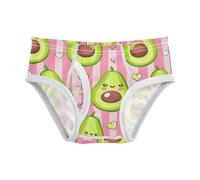 Linda ropa interior verde con estampado de aguacate rosa para niños, ropa interior de algodón suave, Lindo verde aguacate rosa, 4 Años