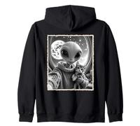 Linda selfie alienígena con gato, OVNI y Tierra Foto Sudadera con Capucha