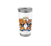 Linda Selva Animales Tigre León Amistad Niños Padres Vaso térmico de acero inoxidable de doble pared