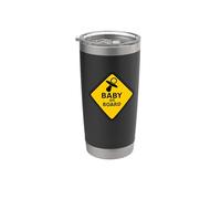 Linda señal de precaución de carretera "Baby on Board" Vaso térmico de acero inoxidable de doble pared