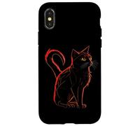 Linda silueta de gato gatito camiseta arte divertido camisa regalo Carcasa para iPhone X/XS