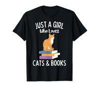 Linda, solo una chica que ama los gatos y los libros para los amantes de los libros Camiseta