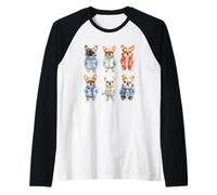 Linda sudadera con capucha con diseño de pata de bulldog francés Camiseta Manga Raglan