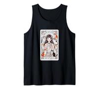 Linda Tarjeta del Tarot Cat Lady, el Amante de los Gatos Camiseta sin Mangas