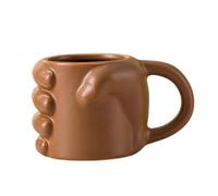 Linda taza de café | Divertida taza de café puño tazas originales, cerámica reutilizable vaso de agua para escritorio, decoración del hogar, camping, estilo rústico restaurante