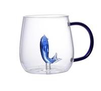Linda Taza de té de Animales: Taza de café Transparente en, Taza para Beber con Personajes de Dibujos Animados | Taza de café de Vidrio Transparente con estatuilla de Animales de Dibujos Animados,