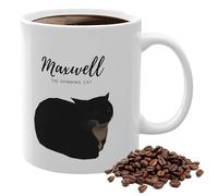 Linda taza de té de gato | Taza de café de cerámica de 350 ml con asa, encantador motivo de gato | Ideal para familias, niños, adultos, regalos de cumpleaños, pausas de café, uso doméstico