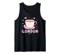 Linda Taza de té Londres Reino Unido Inglaterra Recuerdo de Viaje Camiseta sin Mangas